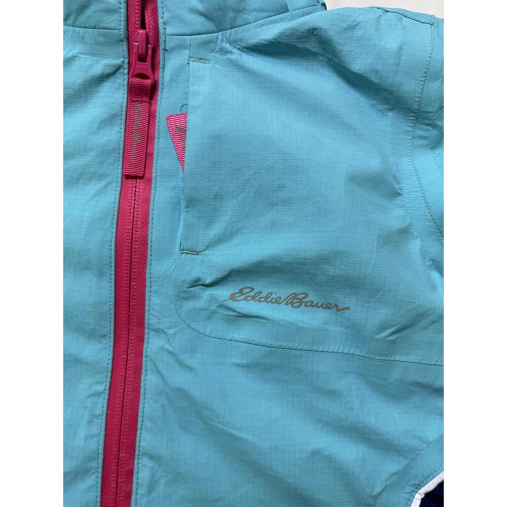 Eddie Bauer Kids Ski Jacket- Waterproof Insulated Coat light Blue w/navy/pink - Picture 2 of 9